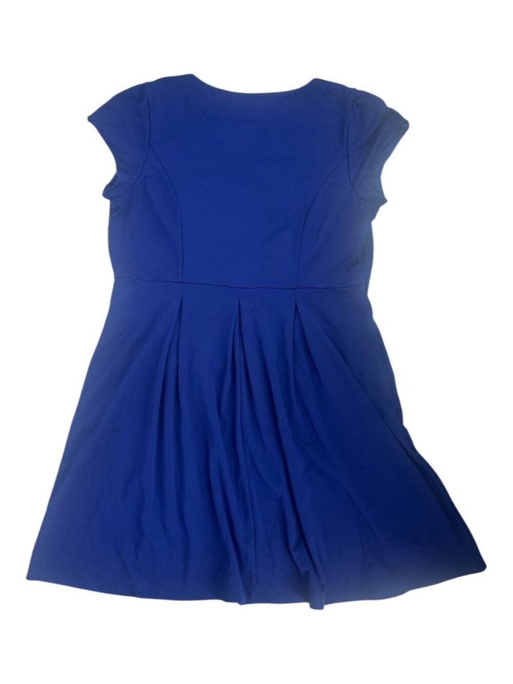 City Chic Royal Blue Fit Flare Dress Medium Plus Size V-Notch Cocktail - Picture 4 of 10